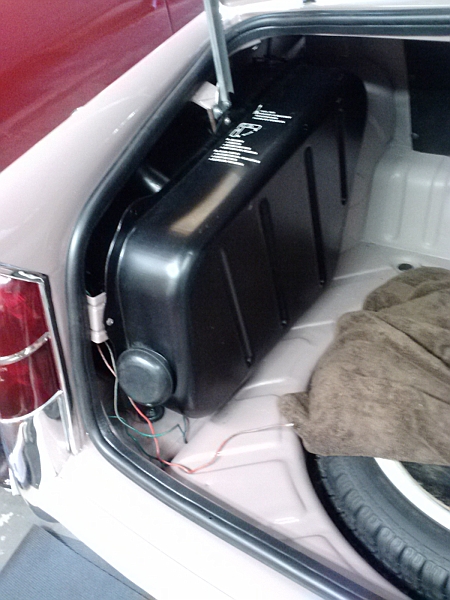 petrol tank finally in place after a struggle